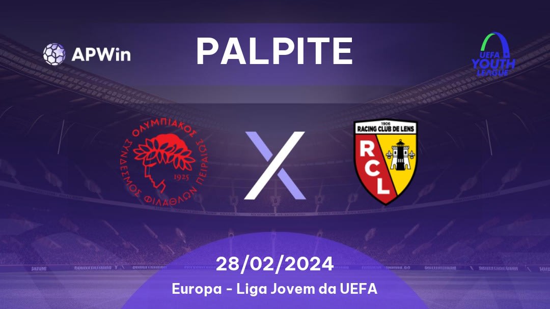 Palpite Olympiakos CFP U19 x Lens U19: 28/02/2024 - Liga Jovem da UEFA