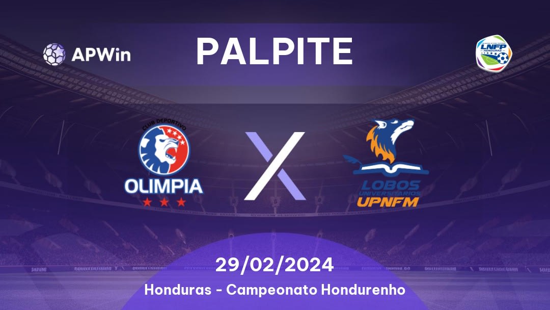 Olimpia x Lobos UPNFM: 28/08/2022 - Honduras Liga Nacional de Fútbol Profesional de Honduras | APWin
