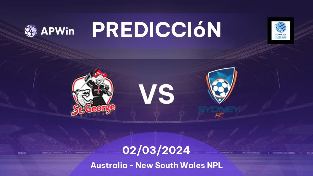 Predicciones St. George Saints vs Sydney II: 02/03/2024 - Australia New South Wales NPL