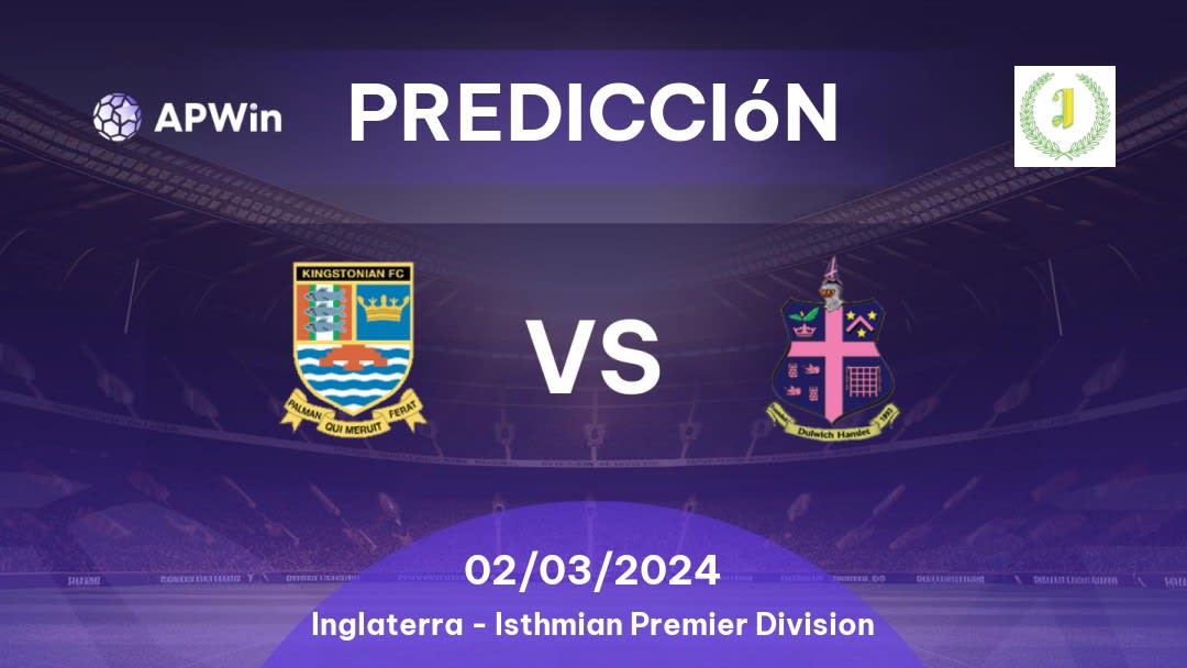 Predicciones Kingstonian vs Dulwich Hamlet: 02/03/2024 - Inglaterra Isthmian Premier Division