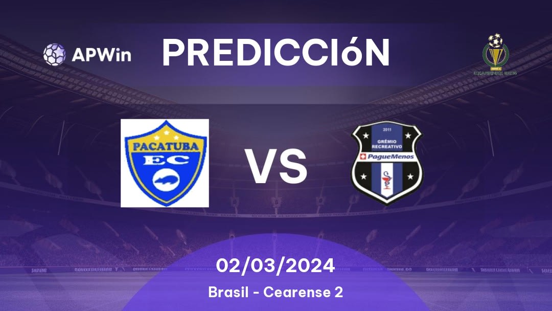 Predicciones Pacatuba vs Pague Menos: 18/03/2023 - Brasil Cearense 2
