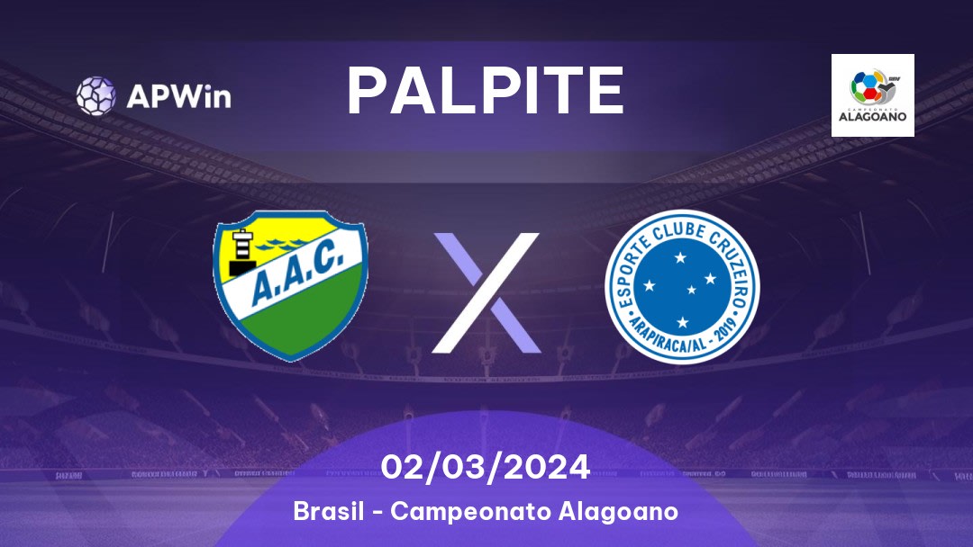 Palpite Coruripe x Cruzeiro de Arapiraca: 02/03/2024 - Campeonato Alagoano