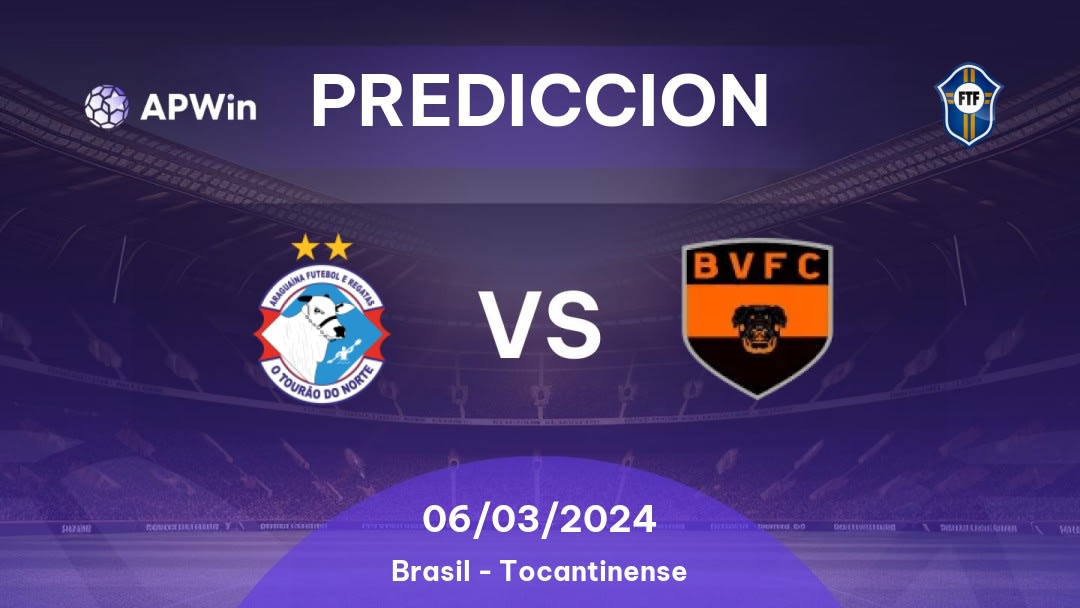 Predicciones Araguaína Futebol e Regatas vs Bela Vista TO: 06/03/2024 - Brasil Tocantinense