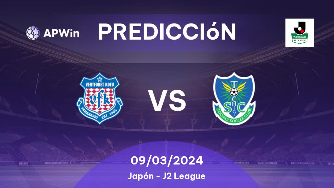 Predicciones para Ventforet Kofu vs Tochigi: 01/10/2022 - Japón J2 League