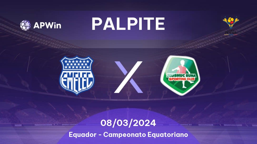 Palpite CS Emelec x Mushuc Runa SC: 23/09/2023 - Campeonato Equatoriano