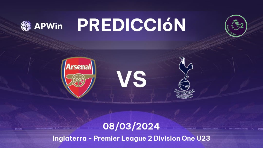 Predicciones Arsenal Sub- 21 vs Tottenham Hotspur Sub- 21: 27/01/2023 - Inglaterra Premier League 2 Division One U23