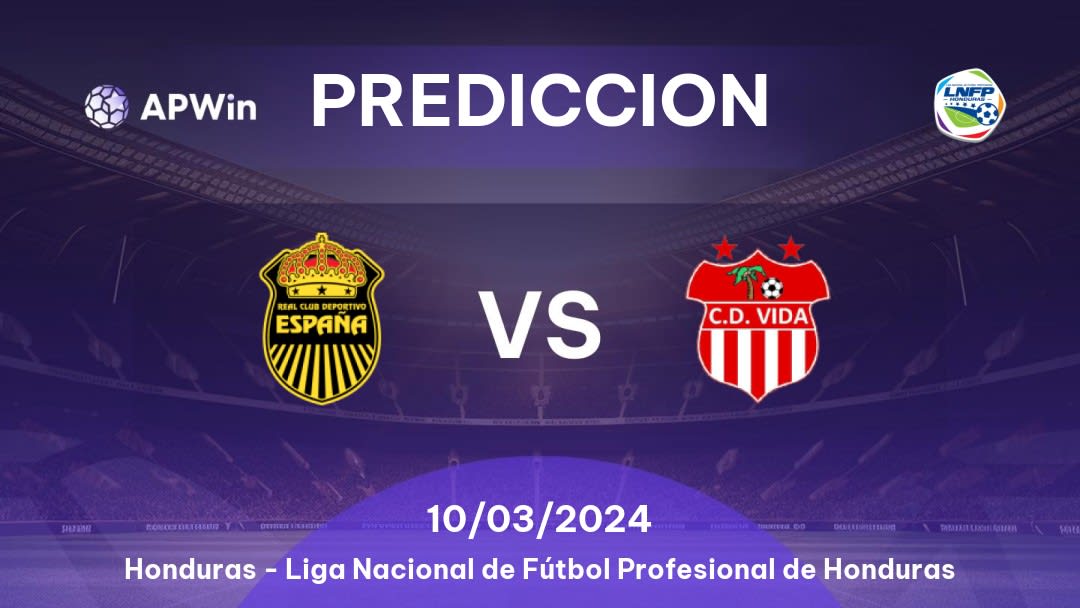 Predicciones para Real España vs Vida: 30/10/2022 - Honduras Liga Nacional de Fútbol Profesional de Honduras