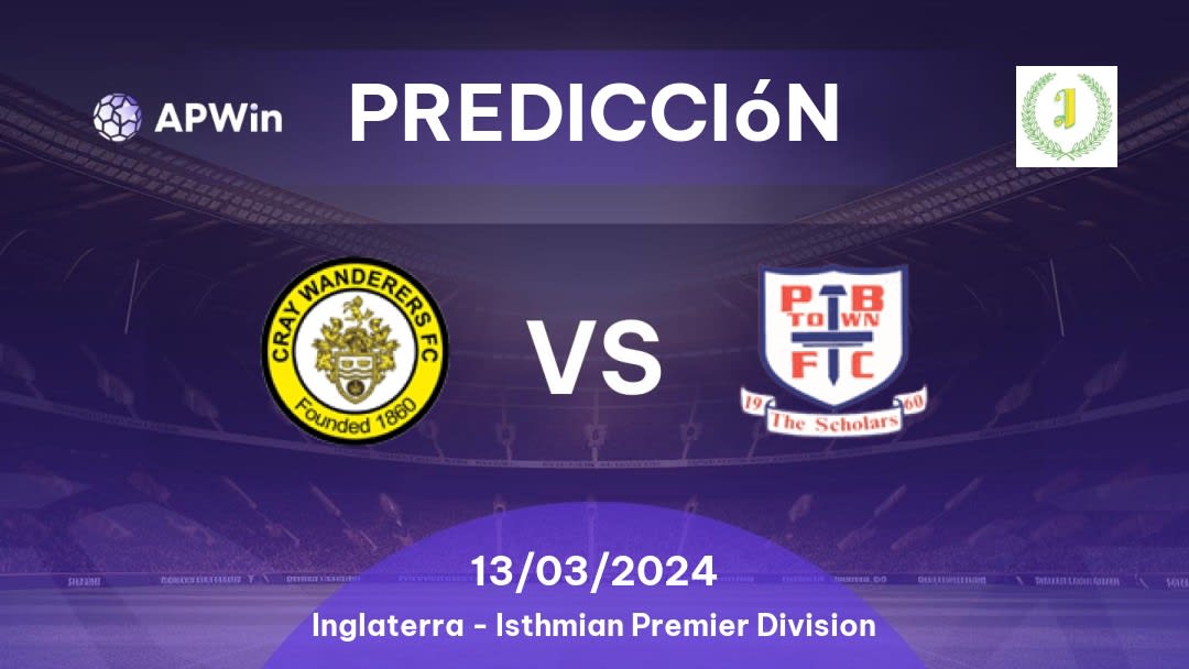 Predicciones Cray Wanderers vs Potters Bar Town: 11/03/2023 - Inglaterra Isthmian Premier Division