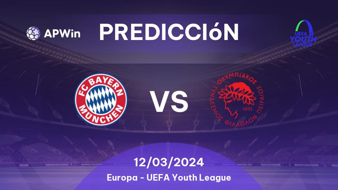 Predicciones Bayern München U19 vs Olympiakos CFP U19: 12/03/2024 - Europa Liga Jovem da UEFA