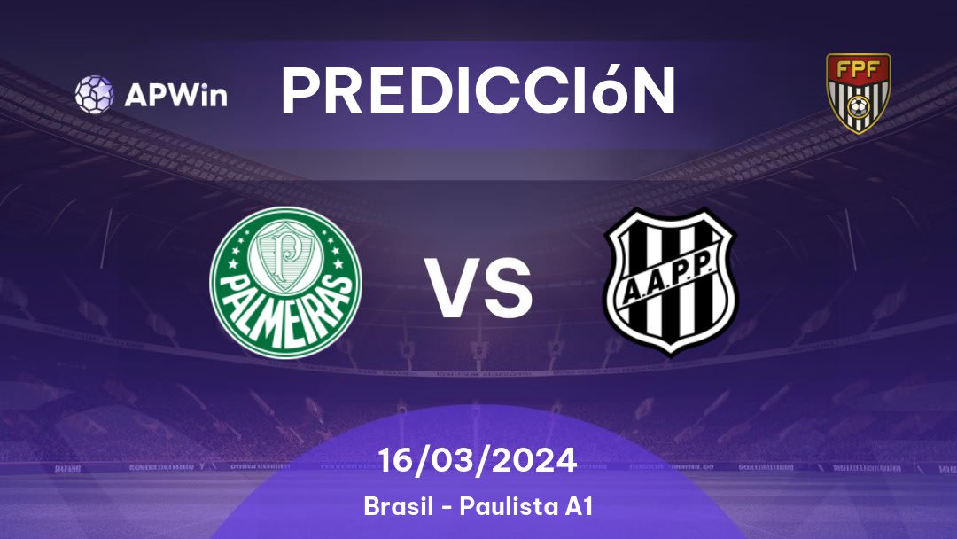 Predicciones Palmeiras vs Ponte Preta: 16/03/2024 - Brasil Paulista A1