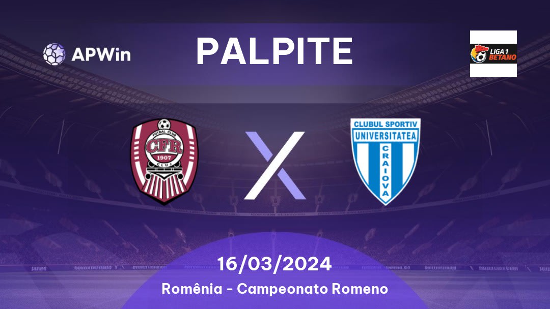 Palpite CFR Cluj x CS U Craiova: 11/09/2022 - Romênia Liga 1