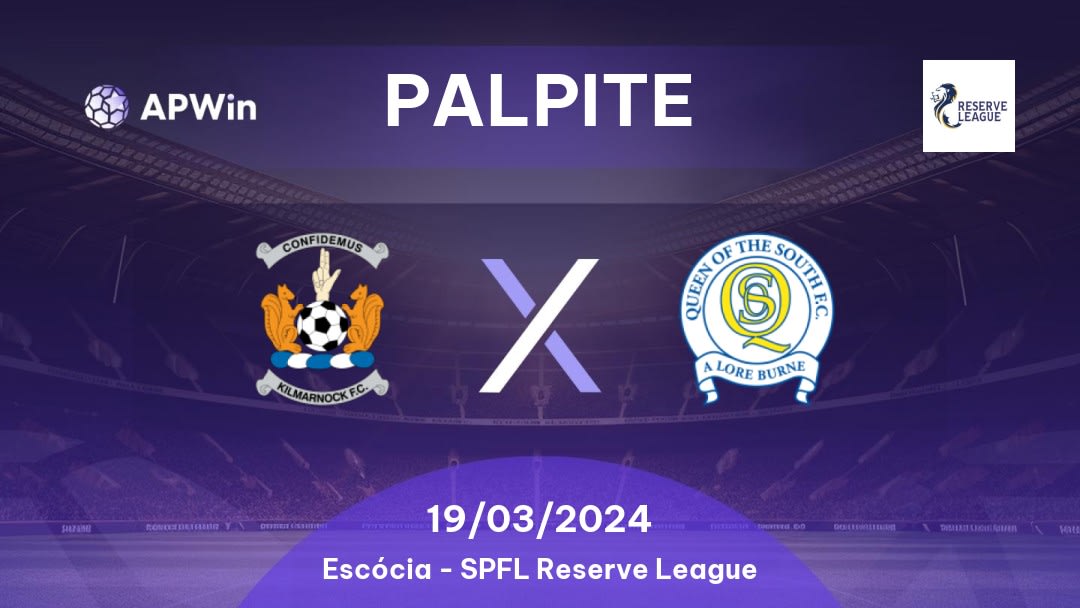 Palpite Kilmarnock Res. x Queen of the South Res.: 19/03/2024 - SPFL Reserve League