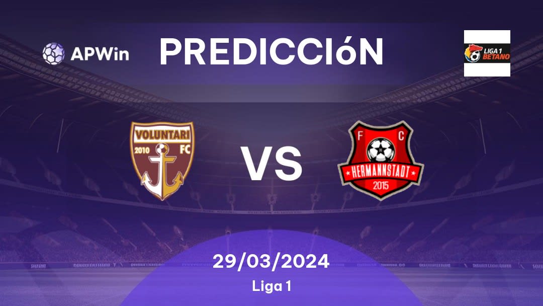 Predicciones Voluntari vs Hermannstadt: 29/03/2024 - Rumania Liga 1