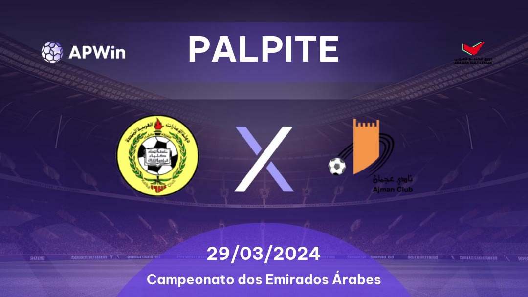 Palpite Al Ittihad Kalba x Ajman: 29/03/2024 - Campeonato dos Emirados Árabes