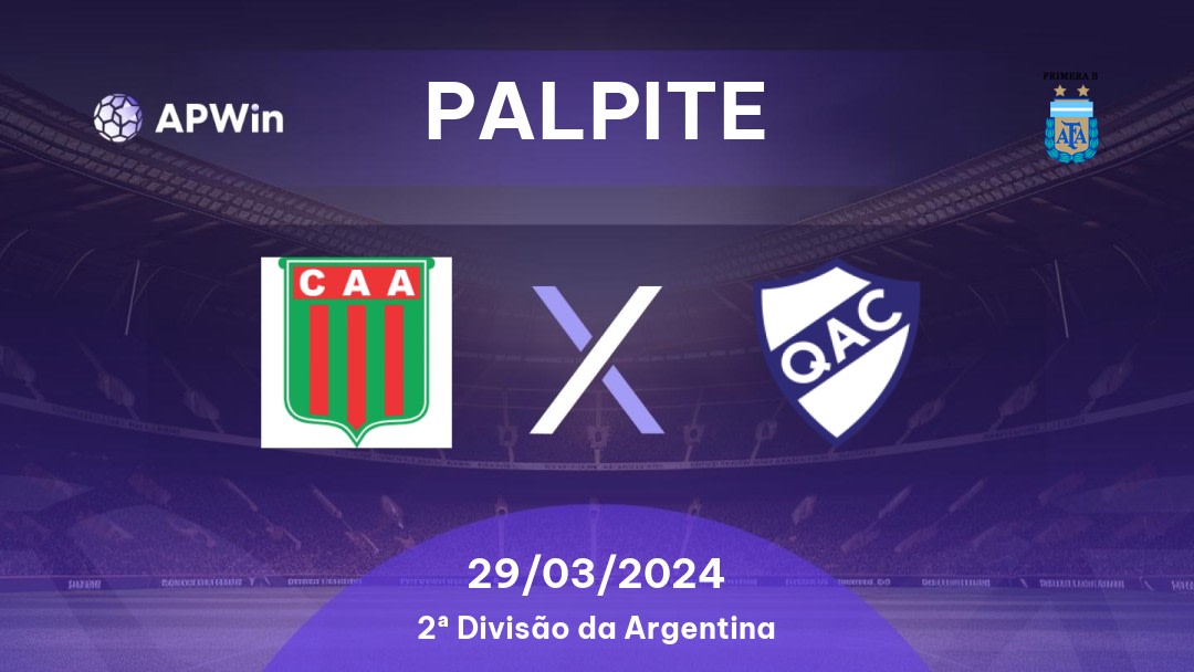 Palpite Agropecuario x Quilmes: 29/03/2024 - 2ª Divisão da Argentina