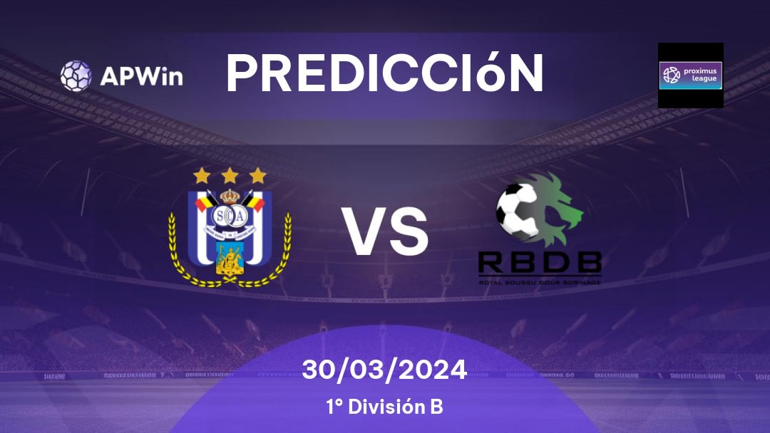 Predicciones RSC Anderlecht II vs Francs Borains: 30/03/2024 - Bélgica First Division B