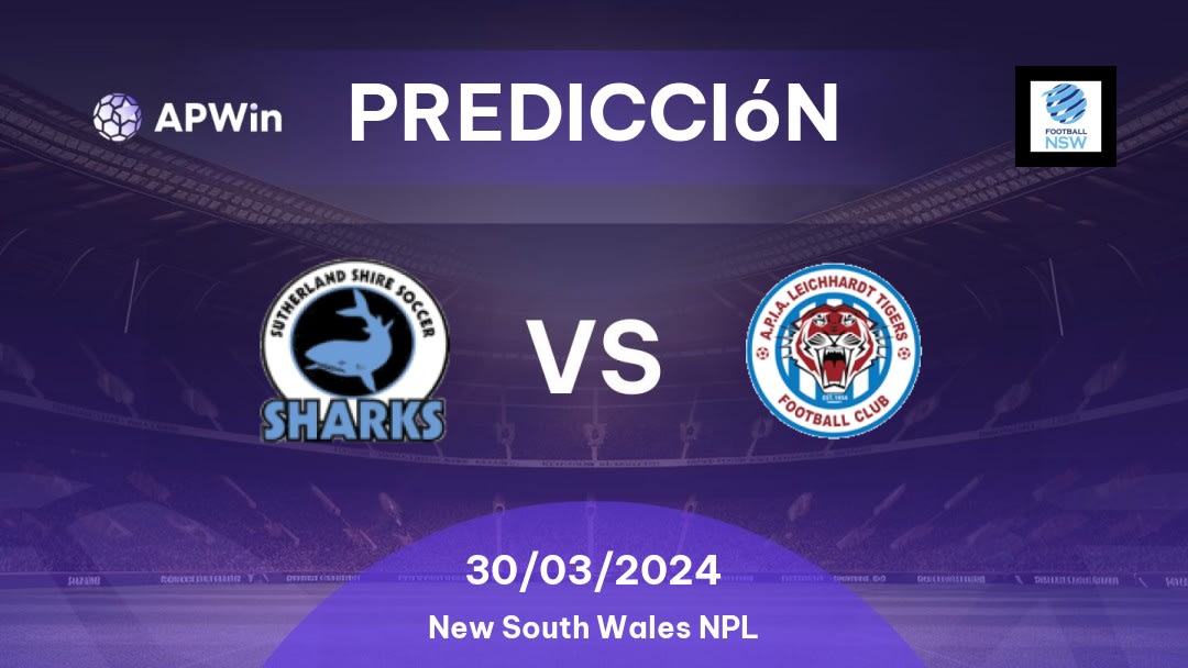 Predicciones Sutherland Sharks vs APIA Leichhardt Tigers: 30/03/2024 - Australia New South Wales NPL