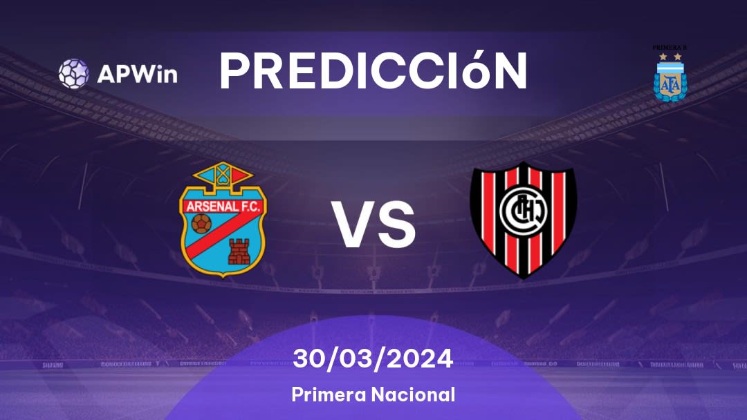 Predicciones Arsenal de Sarandí vs Chacarita Juniors: 30/03/2024 - Argentina Primera B Nacional