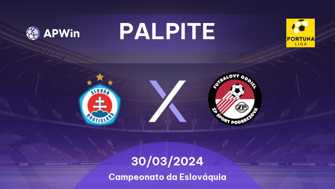 Palpite Slovan Bratislava x Podbrezová: 30/03/2024 - Campeonato da Eslováquia