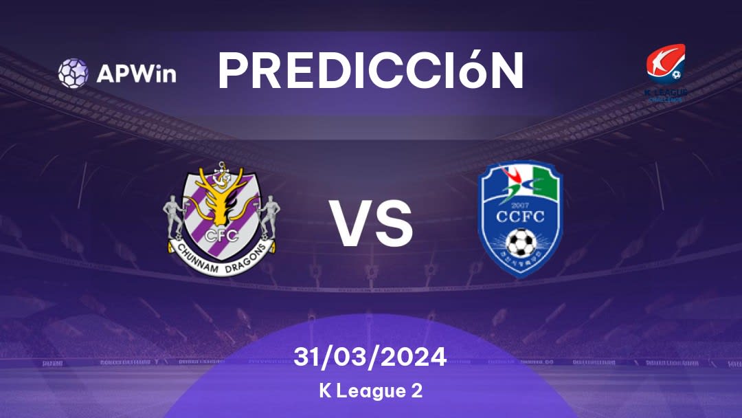 Predicciones Jeonnam Dragons vs Cheonan City: 31/03/2024 - Corea del Sur K League 2