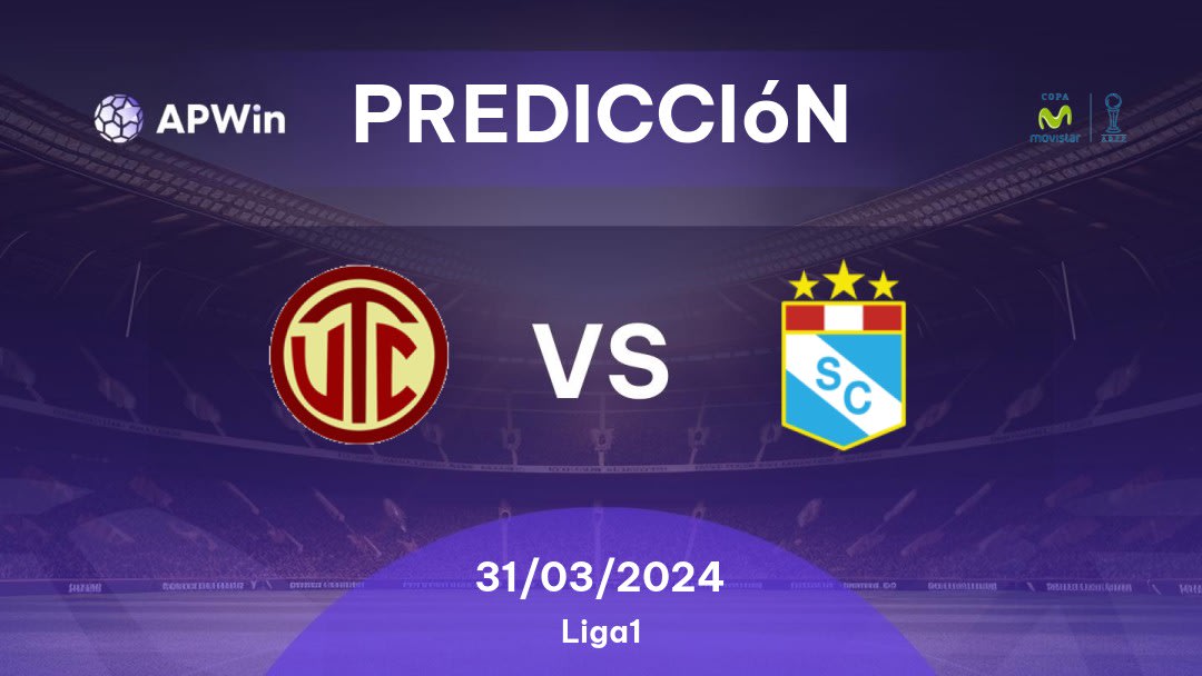 Predicciones UTC Cajamarca vs Sporting Cristal: 31/03/2024 - Perú Primera División