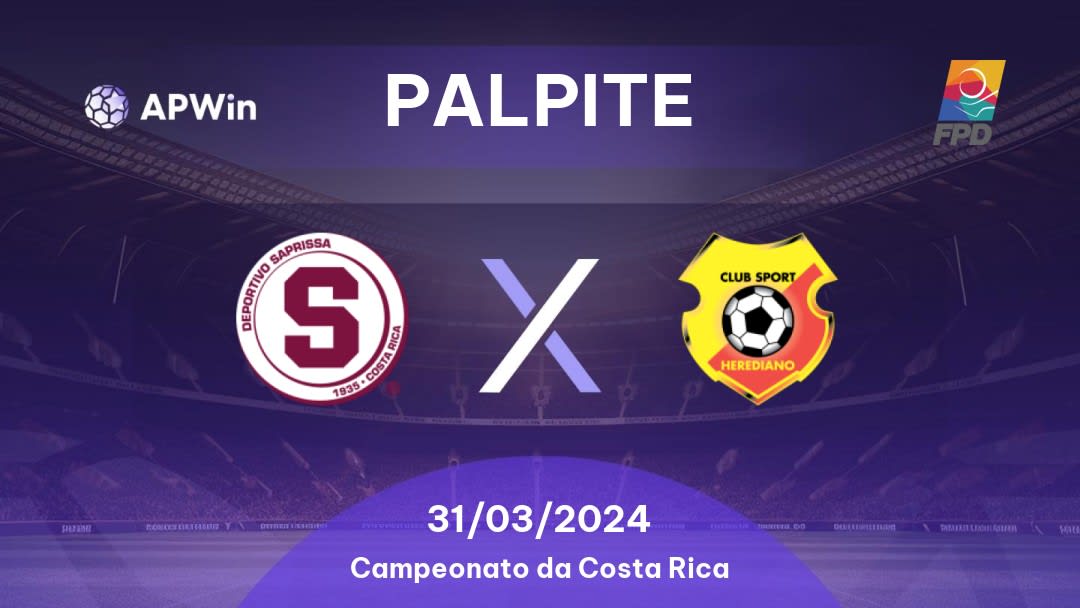 Palpite Deportivo Saprissa x Herediano: 31/03/2024 - Campeonato da Costa Rica