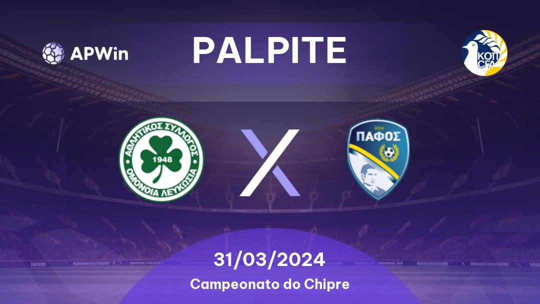 Palpite Omonia Nicosia x Paphos: 31/03/2024 - Campeonato do Chipre