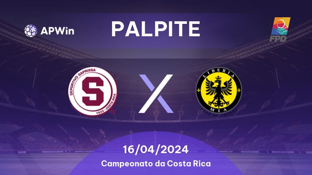 Palpite Deportivo Saprissa x Municipal Liberia: 16/04/2024 - Campeonato da Costa Rica