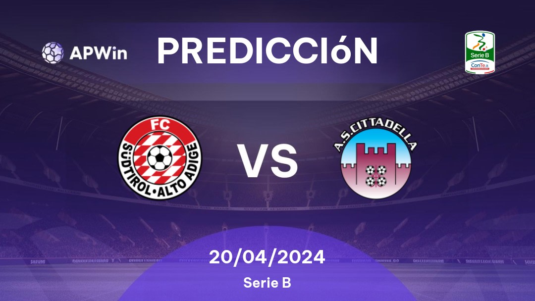 Predicciones Südtirol vs Cittadella: 20/04/2024 - Italia Serie B