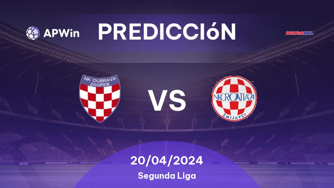 Predicciones Dubrava Zagreb vs Croatia Zmijavci: 20/04/2024 - Croacia Druga HNL