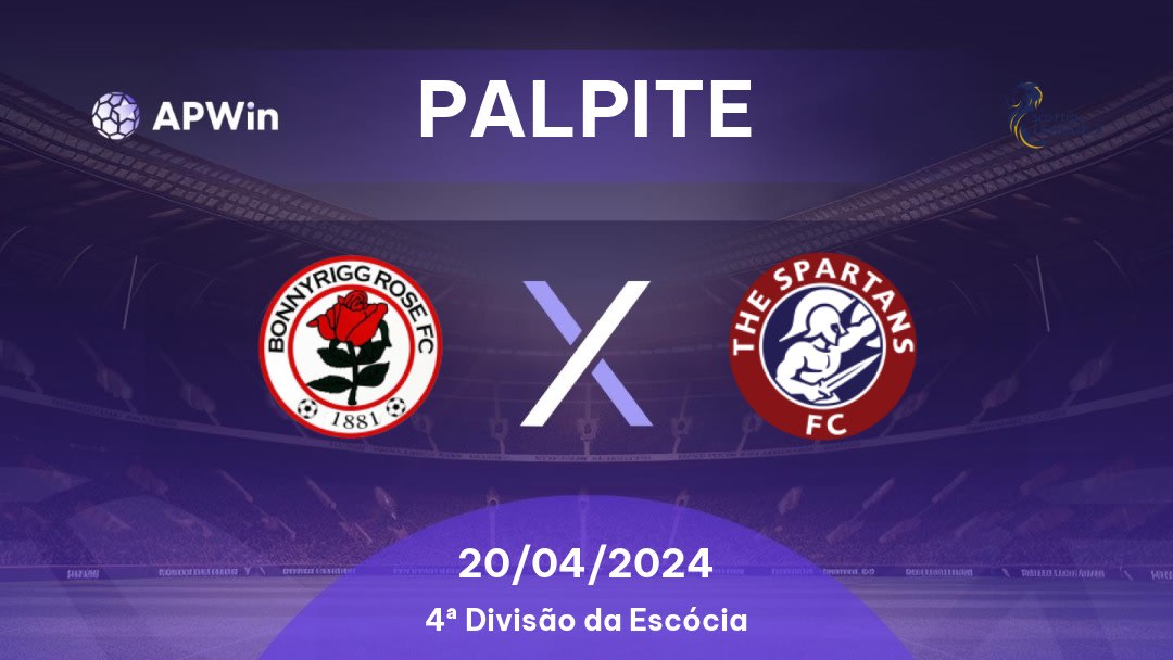 Palpite Bonnyrigg Rose Athletic x Spartans: 20/04/2024 - 4ª Divisão da Escócia