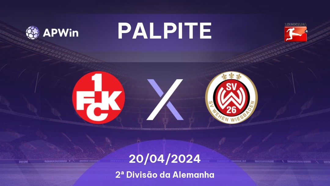 Palpite Kaiserslautern x Wehen Wiesbaden: 20/04/2024 - 2ª Divisão da Alemanha