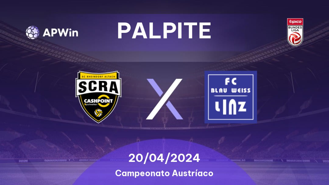 Palpite SRC Altach x FC Blau Weiss Linz: 20/04/2024 - Campeonato Austríaco