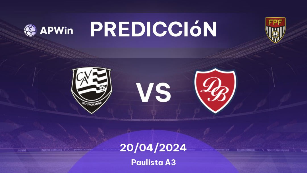 Predicciones Votuporanguense vs Desportivo Brasil: 20/04/2024 - Brasil Paulista A3