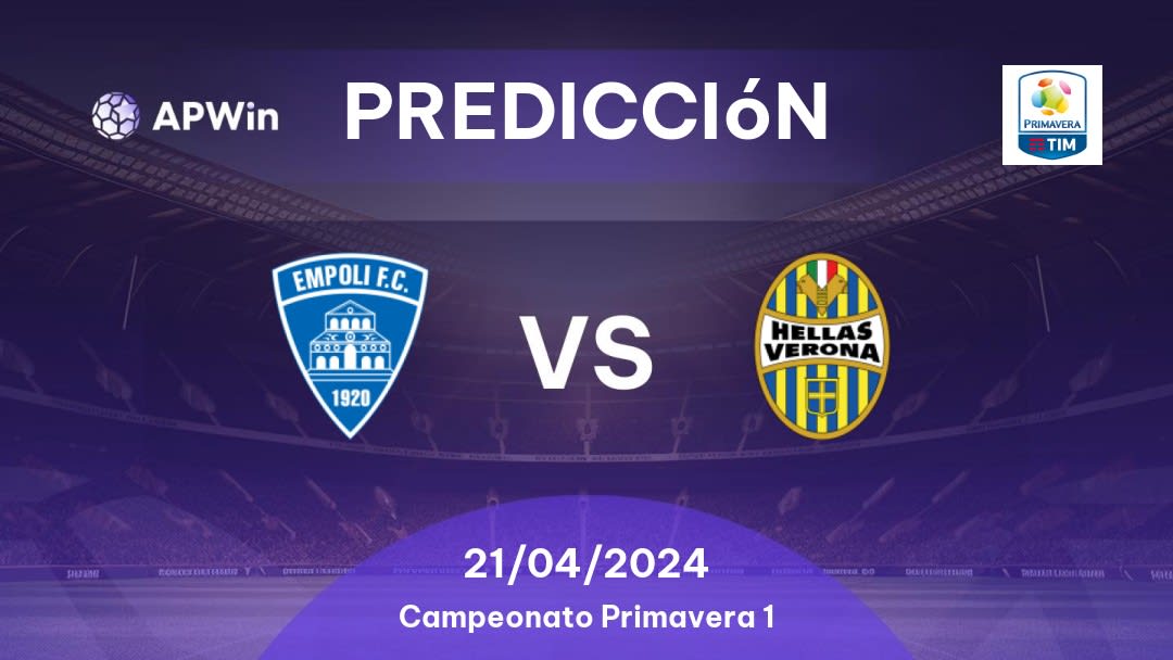 Predicciones Empoli U19 vs Verona U19: 21/04/2024 - Italia Campionato Primavera 1