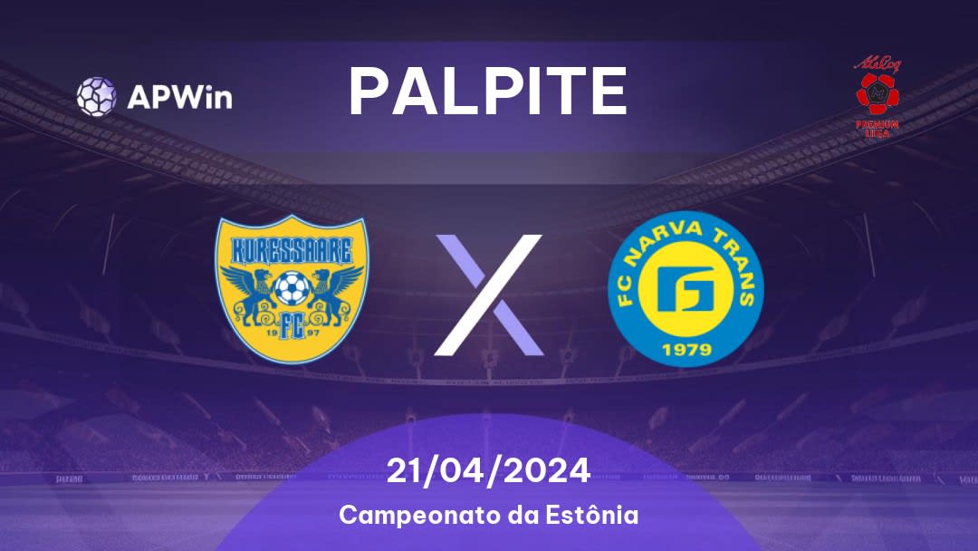 Palpite Kuressaare x Trans: 21/04/2024 - Campeonato da Estônia