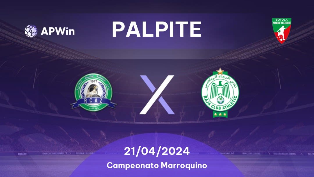 Palpite CR Khemis Zemamra x Raja Casablanca: 21/04/2024 - Campeonato Marroquino