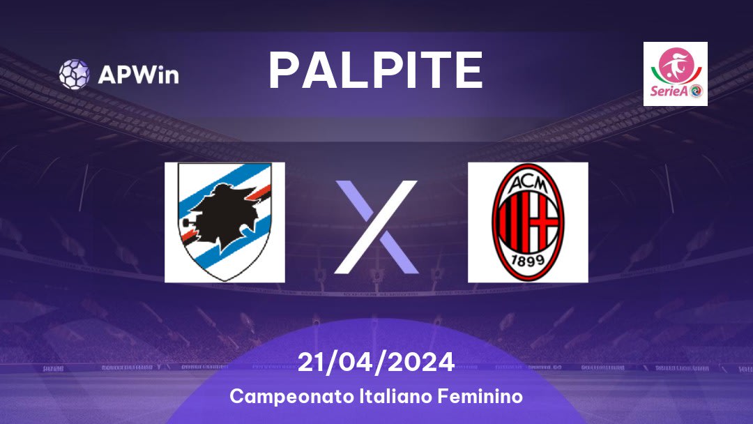 Palpite Sampdoria Feminino x AC Milan Feminino: 21/01/2023 - Campeonato Italiano Feminino