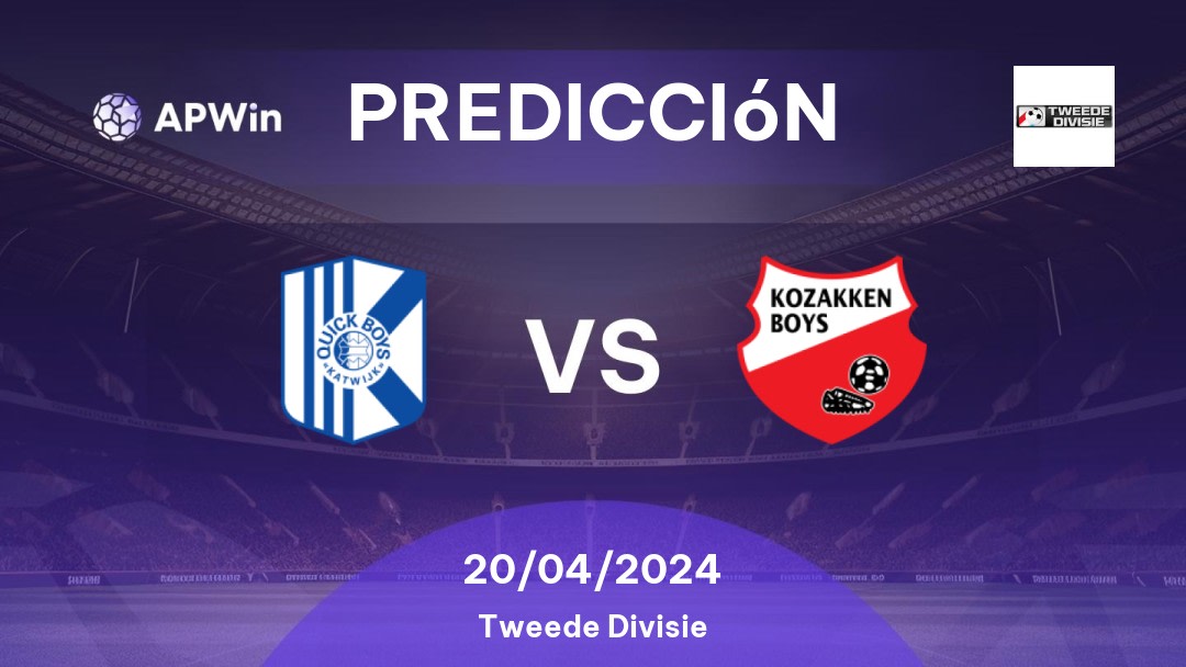 Predicciones Quick Boys vs Kozakken Boys: 20/04/2024 - Países Bajos Tweede Divisie