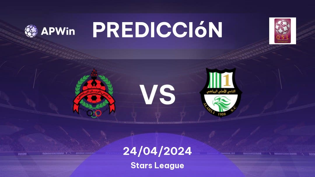 Predicciones Al Rayyan vs Al Ahli: 24/04/2024 - Catar Stars League