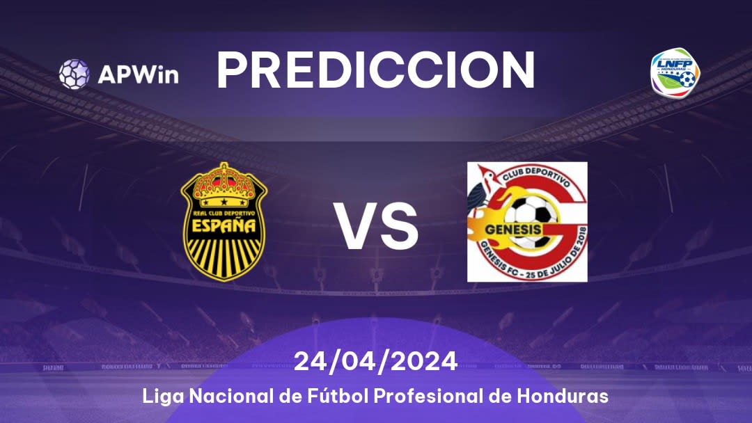 Predicciones Real España vs Génesis: 24/04/2024 - Honduras Liga Nacional de Fútbol Profesional de Honduras