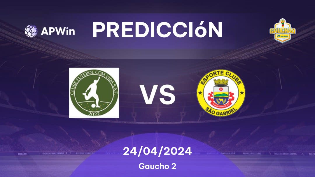 Predicciones Futebol Com Vida vs São Gabriel: 24/04/2024 - Brasil Gaucho 2