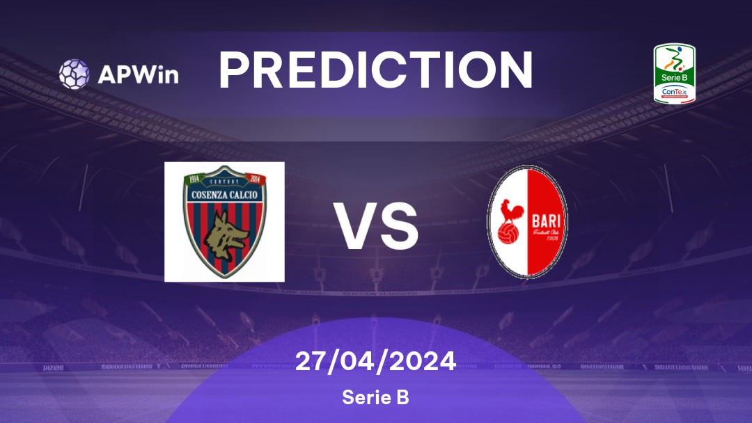 Cosenza vs Bari 1908 Betting Tips: 27/04/2024 - Matchday 35 - Italy Serie B