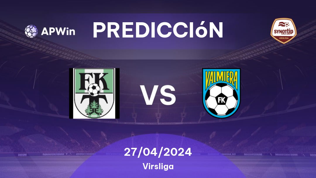 Predicciones Tukums vs Valmiera / BSS: 27/04/2024 - Letonia Virsliga