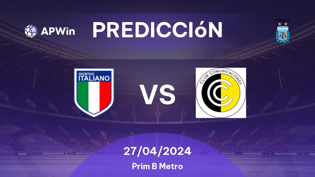 Predicciones Sportivo Italiano vs Comunicaciones: 27/04/2024 - Argentina Prim B Metro