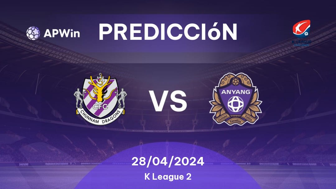 Predicciones Jeonnam Dragons vs Anyang: 28/04/2024 - Corea del Sur K League 2