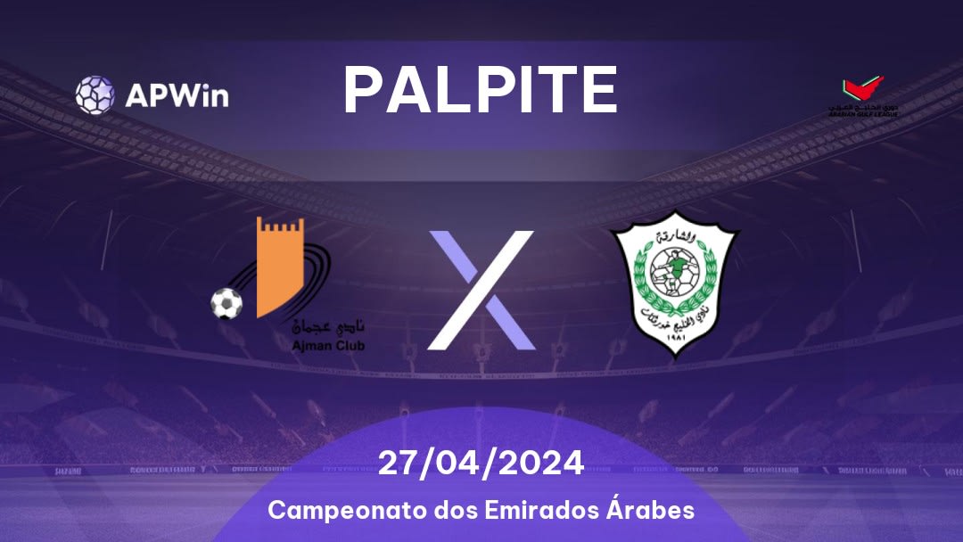 Palpite Ajman x Al Khaleej: 27/04/2024 - Campeonato dos Emirados Árabes