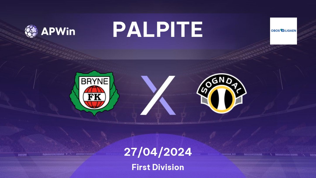 Palpite Bryne x Sogndal: 27/04/2024 - First Division