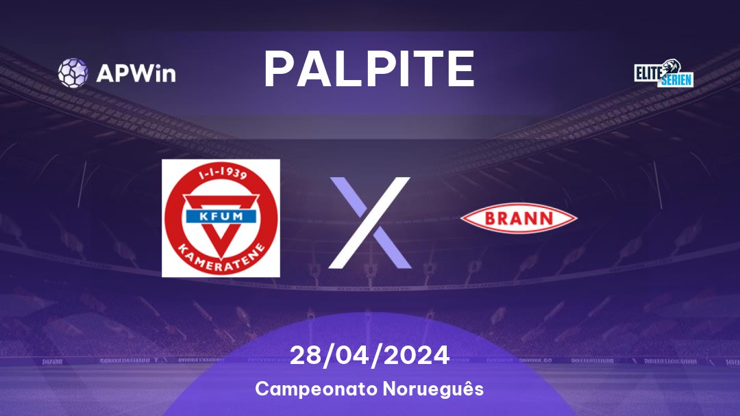 Palpite KFUM x Brann: 28/04/2024 - Campeonato Norueguês