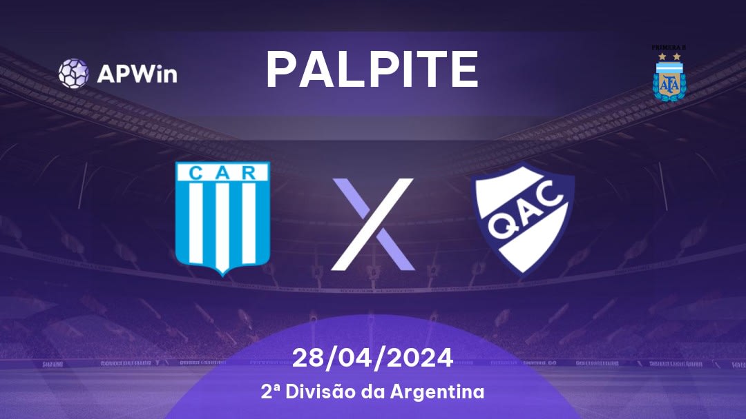 Palpite Racing Córdoba x Quilmes: 28/04/2024 - 2ª Divisão da Argentina